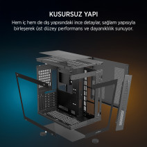 James Donkey Stark S800 4xARGB Temperli Cam ATX Siyah Gaming (Oyuncu) Kasa